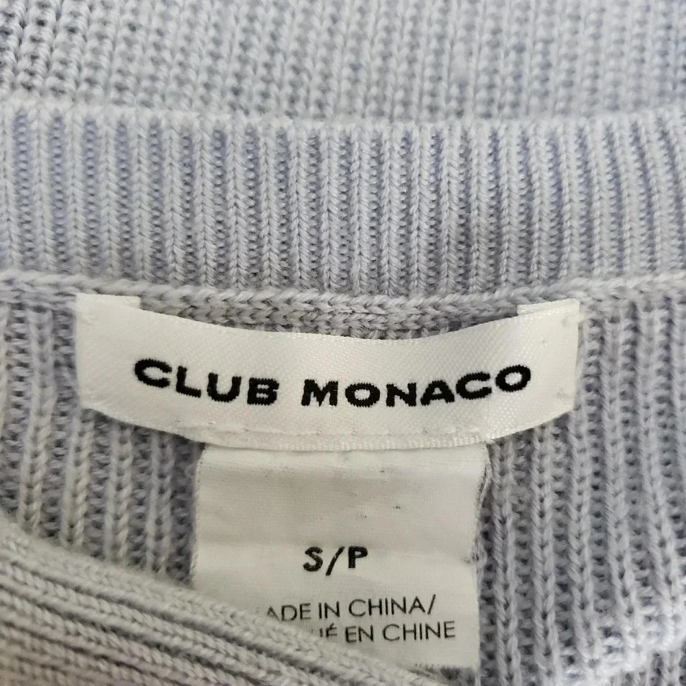 Club Monaco Sweater Merino Wool Silk Split Long Sleeve Pullover